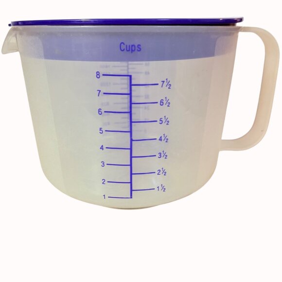 Vintage Tupperware Mix-N-Stir Measuring Bowl 8 Cup Measure Mix Store Ingredients - Picture 3 of 13